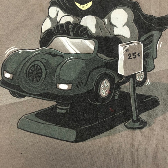 Tee Turtle Batman T-Shirt XL Gray Graphic Print DC‎ Comics Superhero Co-Op Ride - Picture 4 of 11